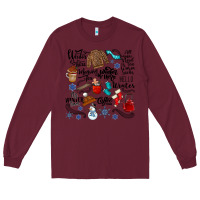 Burgundy winter festive essentials Long Sleeve Tee - CowhideDigitalArt