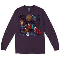 Plum winter festive essentials Long Sleeve Tee - CowhideDigitalArt