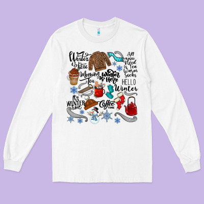 Winter Festive Essentials Long Sleeve Tee Designed By Cowhidedigitalart