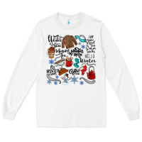 White winter festive essentials Long Sleeve Tee - CowhideDigitalArt