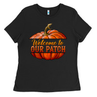 Black welcome to our patch Ladies Tee - BundleAndBundleShop
