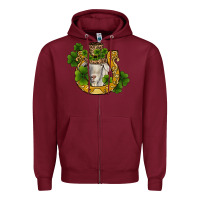 Burgundy st patricks day goat horseshoe shamrock Zipper Hoodie - RanaPortraitStore