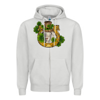 Dove Grey st patricks day goat horseshoe shamrock Zipper Hoodie - RanaPortraitStore