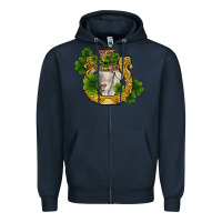 Navy st patricks day goat horseshoe shamrock Zipper Hoodie - RanaPortraitStore