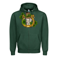 Sports Green st patricks day goat horseshoe shamrock Zipper Hoodie - RanaPortraitStore