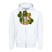 St Patricks Day Goat Horseshoe Shamrock Zipper Hoodie | Teevron