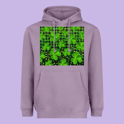 Saint Patricks Day Shamrock And Plaid Heavyweight Hoodie Designed By Ranaportraitstore