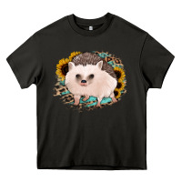 Asphalt hedgehog with sunflowers and leopard Heavy Core Tee - Jasminsmagicworld