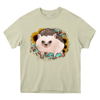 Mossy hedgehog with sunflowers and leopard Heavy Core Tee - Jasminsmagicworld
