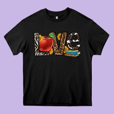 Love Teacher Heavy Core Tee Designed By Oliviacreatesart