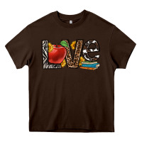 Chocolate Brown love teacher Heavy Core Tee - OliviaCreatesArt