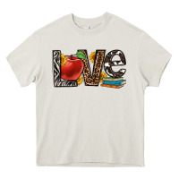 Cream love teacher Heavy Core Tee - OliviaCreatesArt