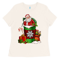 Bone Christmas Santa Claus Coffee Cup Ladies Tee - FaDigitalArtStudio