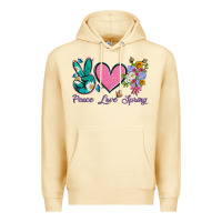 Pina Colada peace love springwith flowers and butterfly Premium Hoodie - Artiststas