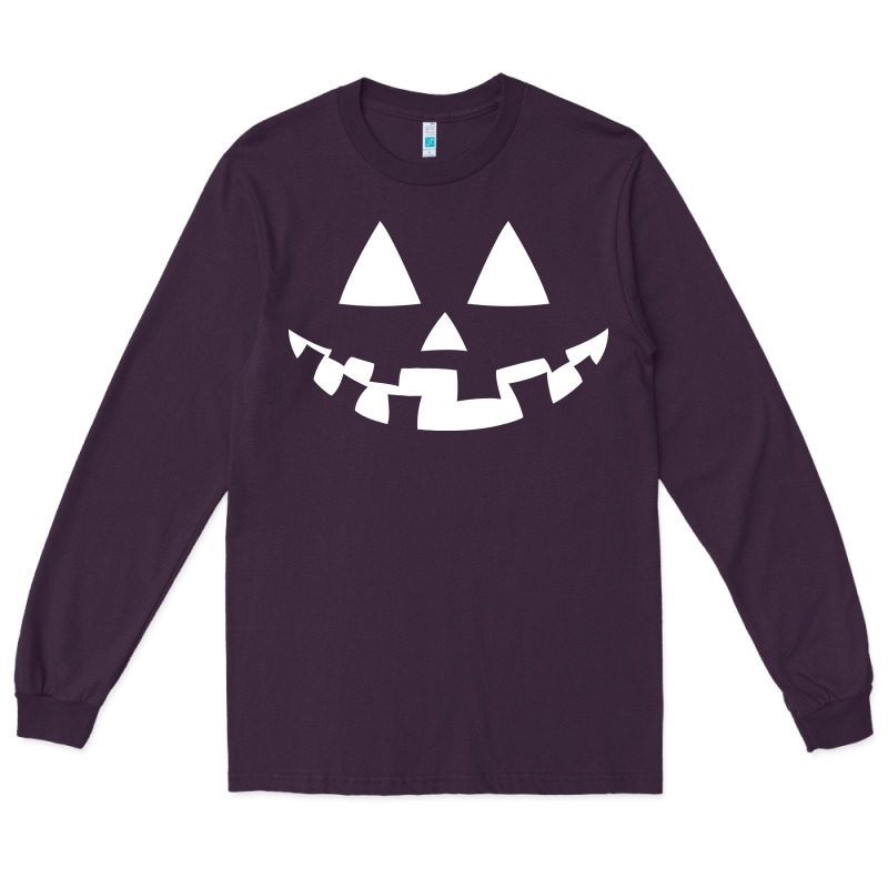 Halloween Jack O Lantern (white) Long Sleeve Tee by artisFamous | Teevron