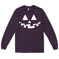 Plum halloween jack o lantern (white) Long Sleeve Tee - artisFamous