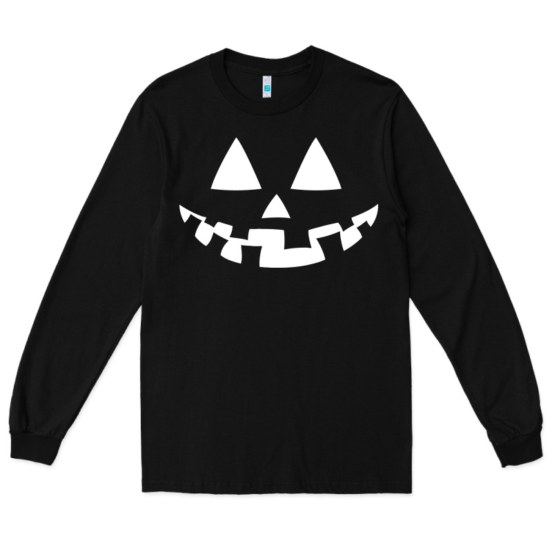Halloween Jack O Lantern (white) Long Sleeve Tee by artisFamous | Teevron