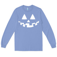 Colony Blue halloween jack o lantern (white) Long Sleeve Tee - artisFamous