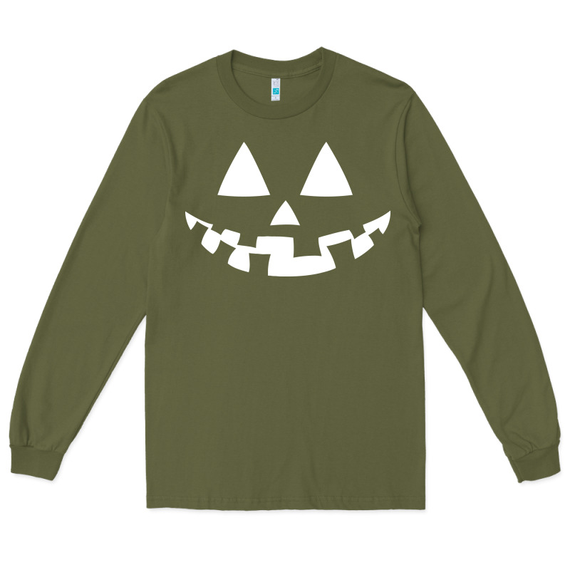 Halloween Jack O Lantern (white) Long Sleeve Tee by artisFamous | Teevron