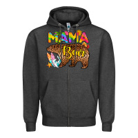 Charcoal Heather mama bear summer Zipper Hoodie - RanaPortraitStore