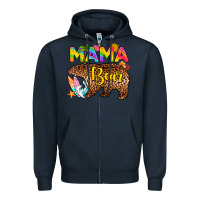 Navy mama bear summer Zipper Hoodie - RanaPortraitStore