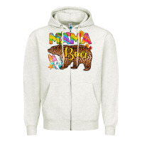 Oatmeal Heather mama bear summer Zipper Hoodie - RanaPortraitStore