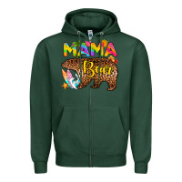 Sports Green mama bear summer Zipper Hoodie - RanaPortraitStore