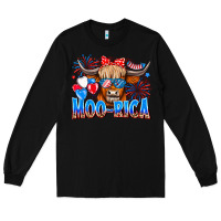 Black moo rica Long Sleeve Tee - CowhideDigitalArt