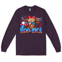 Plum moo rica Long Sleeve Tee - CowhideDigitalArt