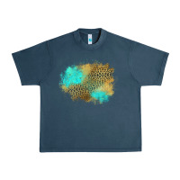 Midnight Navy turquoise leopard patch Urban Heavy Tee - Jasminsmagicworld