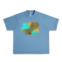 Pebble Blue turquoise leopard patch Urban Heavy Tee - Jasminsmagicworld