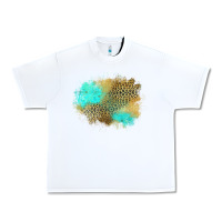 White turquoise leopard patch Urban Heavy Tee - Jasminsmagicworld