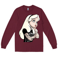 Burgundy alice in wonderland Long Sleeve Tee - artisFamous