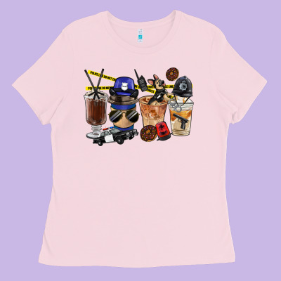 Police Coffee Cups Ladies Tee Designed By Fadigitalartstudio