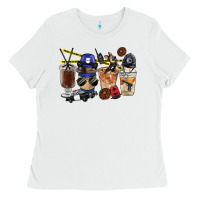 White Police Coffee Cups Ladies Tee - FaDigitalArtStudio
