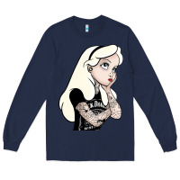 Navy alice in wonderland Long Sleeve Tee - artisFamous