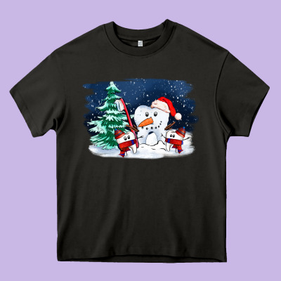 Teeth Snow Party Costom Ado Heavy Core Tee Designed By Oliviacreatesart