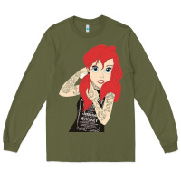 Army Green ariel tatoo Long Sleeve Tee - artisFamous