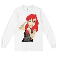 White ariel tatoo Long Sleeve Tee - artisFamous