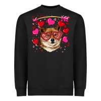 Black valentine's shiba inu Heavyweight Sweatshirt - RanaPortraitStore