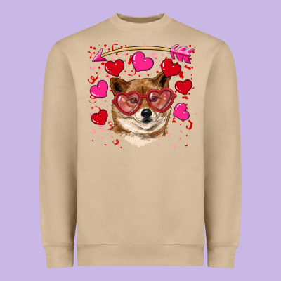Valentine's Shiba Inu Heavyweight Sweatshirt Designed By Ranaportraitstore