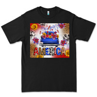 Black Fourth Of July America Truck Premium Tee - FaDigitalArtStudio