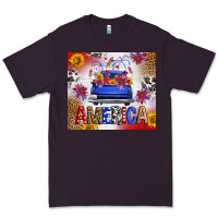 Plum Fourth Of July America Truck Premium Tee - FaDigitalArtStudio
