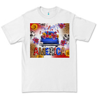 White Fourth Of July America Truck Premium Tee - FaDigitalArtStudio