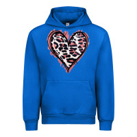 Cobalt Leopard Glitter Heart Urban Hoodie - Jasminsmagicworld