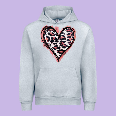 Leopard Glitter Heart Urban Hoodie Designed By Jasminsmagicworld