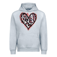 Heather Grey Leopard Glitter Heart Urban Hoodie - Jasminsmagicworld