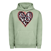 Pigment Oil Green Leopard Glitter Heart Urban Hoodie - Jasminsmagicworld