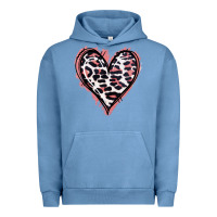 Pigment Pebble Blue Leopard Glitter Heart Urban Hoodie - Jasminsmagicworld