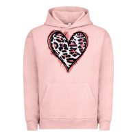 Pigment Salmon Leopard Glitter Heart Urban Hoodie - Jasminsmagicworld